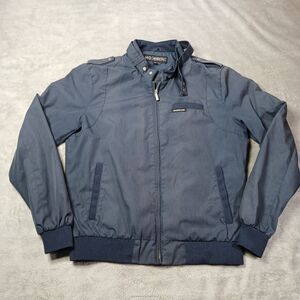 Members Only Jacket Mens Medium Navy Blue Classic Iconic Racer Bomber Full Zip